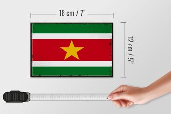Drapeau en bois du Suriname, 18x12cm, drapeau rétro du Suriname, décoration 4