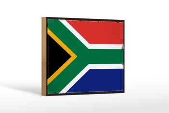 Panneau en bois drapeau de l'Afrique du Sud 18x12 cm décoration rétro Afrique du Sud 1