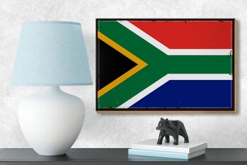 Panneau en bois drapeau de l'Afrique du Sud 18x12 cm décoration rétro Afrique du Sud 3