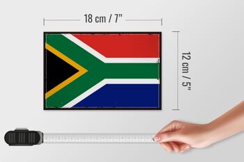 Panneau en bois drapeau de l'Afrique du Sud 18x12 cm décoration rétro Afrique du Sud 4