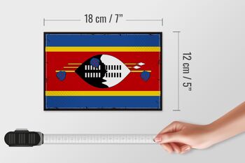 Panneau en bois drapeau du Swaziland, 18x12 cm, drapeau rétro, décoration Eswatini 4