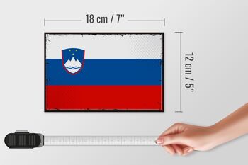 Panneau en bois drapeau de Slovénie 18x12 cm drapeau rétro décoration de Slovénie 4