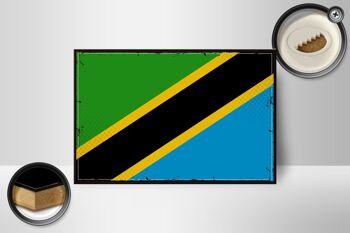 Panneau en bois drapeau de la tanzanie, 18x12cm, drapeau rétro de la tanzanie, décoration 2