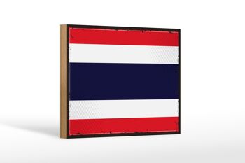 Panneau en bois drapeau de la thaïlande, 18x12cm, drapeau rétro de la thaïlande, décoration 1