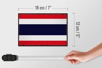 Panneau en bois drapeau de la thaïlande, 18x12cm, drapeau rétro de la thaïlande, décoration 4