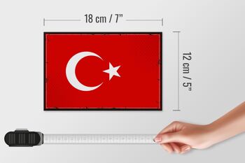 Drapeau en bois Türkiye 18x12 cm, drapeau rétro de la Turquie, décoration 4