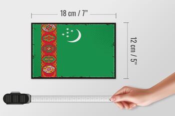 Panneau en bois drapeau du Turkménistan, 18x12cm, décoration rétro du Turkménistan 4