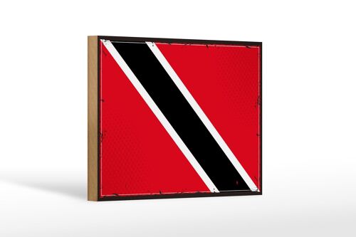 Holzschild Flagge Trinidad und Tobagos 18x12 cm Retro Flag Dekoration