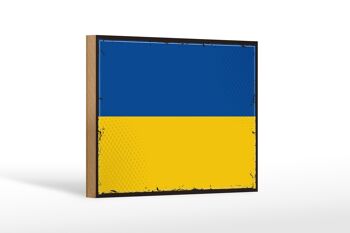 Drapeau en bois de l'Ukraine, 18x12 cm, drapeau rétro de l'ukraine, décoration 1