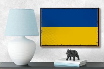 Drapeau en bois de l'Ukraine, 18x12 cm, drapeau rétro de l'ukraine, décoration 3