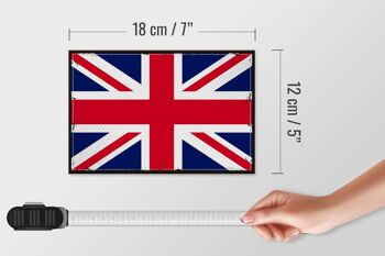 Panneau en bois drapeau Union Jack 18x12 cm, décoration rétro du royaume-uni 4