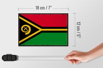 Panneau en bois drapeau du Vanuatu 18x12 cm Décoration rétro drapeau du Vanuatu 4