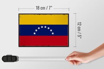 Panneau en bois drapeau du Venezuela 18x12 cm drapeau rétro décoration Venezuela 4
