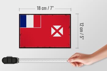 Panneau en bois drapeau Wallis et Futuna 18x12 cm Décoration rétro Wallis 4