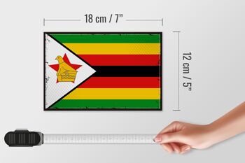 Panneau en bois drapeau du Zimbabwe 18x12cm, drapeau rétro du Zimbabwe, décoration 4