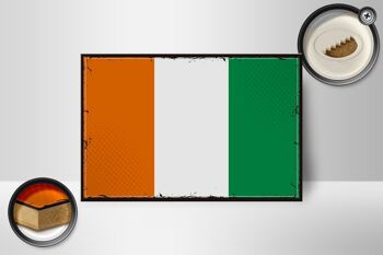 Panneau en bois drapeau Côte d'Ivoire 18x12cm Décoration rétro Côte d'Ivoire 2