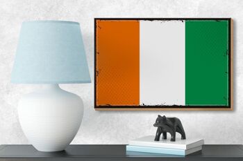 Panneau en bois drapeau Côte d'Ivoire 18x12cm Décoration rétro Côte d'Ivoire 3