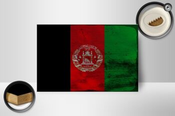 Panneau en bois drapeau Afghanistan 18x12 cm Afghanistan décoration rouille 2