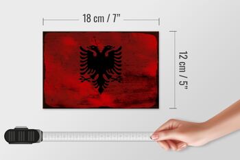 Panneau en bois drapeau Albanie 18x12 cm Drapeau Albanie décoration rouille 4