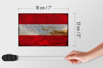 Panneau en bois drapeau Autriche 18x12 cm Drapeau de l'Autriche décoration rouille 4