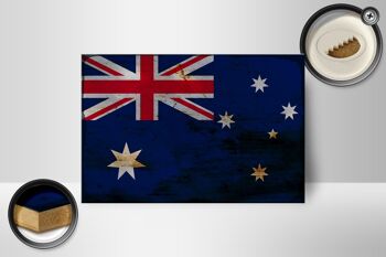 Panneau en bois drapeau Australie 18x12 cm Drapeau Australie décoration rouille 2