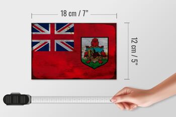 Panneau en bois drapeau des Bermudes 18x12 cm Drapeau des Bermudes décoration rouille 4