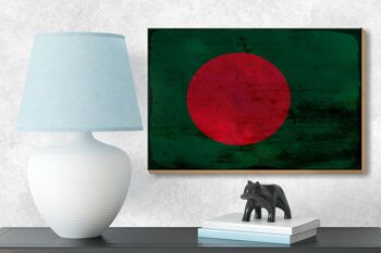 Panneau en bois drapeau Bangladesh 18x12 cm décoration rouille Bangladesh 3