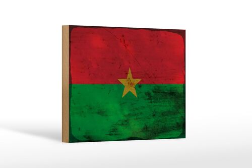 Holzschild Flagge Burkina Faso 18x12 cm Burkina Faso Rost Dekoration