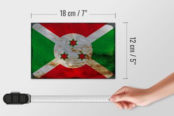 Panneau en bois drapeau Burundi 18x12 cm Drapeau du Burundi décoration rouille 4