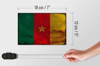 Panneau en bois drapeau Cameroun 18x12 cm Drapeau du Cameroun décoration rouille 4