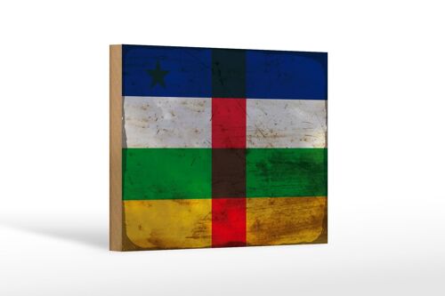 Holzschild Flagge Zentralafrikanische Republik 18x12 cm RO Dekoration