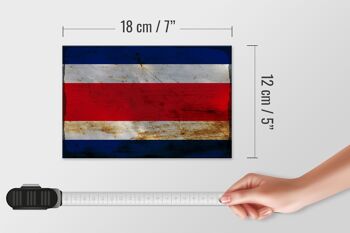 Panneau en bois drapeau Costa Rica 18x12 cm décoration rouille Costa Rica 4