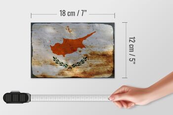 Panneau en bois drapeau Chypre 18x12 cm Drapeau de Chypre décoration rouille 4