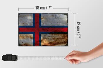Panneau en bois drapeau Îles Féroé 18x12 cm Drapeau Îles Féroé décoration rouille 4