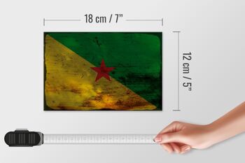Panneau en bois drapeau Guyane française 18x12 cm drapeau décoration rouille 4