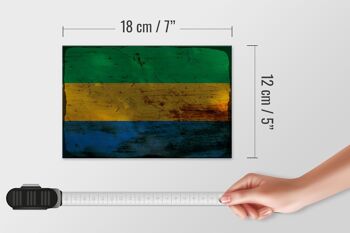 Panneau en bois drapeau Gabon 18x12 cm Drapeau du Gabon décoration rouille 4