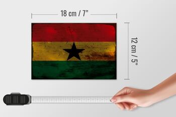 Panneau en bois drapeau Ghana 18x12 cm Drapeau du Ghana décoration rouille 4