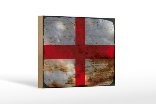 Holzschild Flagge England 18x12 cm Flag of England Rost Dekoration