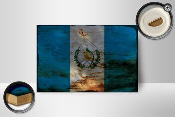 Panneau en bois drapeau Guatemala 18x12 cm Drapeau Guatemala décoration rouille 2