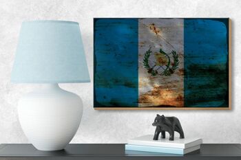 Panneau en bois drapeau Guatemala 18x12 cm Drapeau Guatemala décoration rouille 3