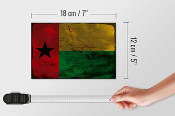 Panneau en bois drapeau Guinée-Bissau 18x12 cm décoration rouille de Guinée 4