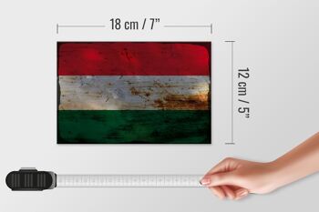 Panneau en bois drapeau Hongrie 18x12 cm Drapeau de la Hongrie décoration rouille 4