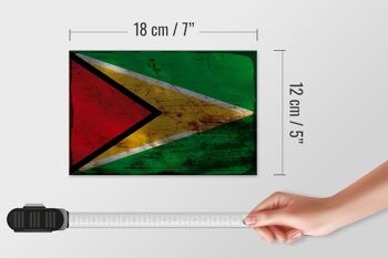 Panneau en bois drapeau Guyane 18x12 cm Drapeau de Guyane décoration rouille 4