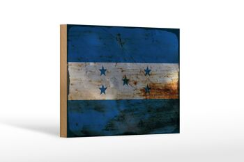 Panneau en bois drapeau Honduras 18x12 cm Drapeau du Honduras décoration rouille 1