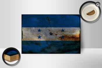 Panneau en bois drapeau Honduras 18x12 cm Drapeau du Honduras décoration rouille 2