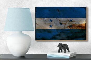 Panneau en bois drapeau Honduras 18x12 cm Drapeau du Honduras décoration rouille 3