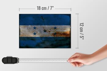 Panneau en bois drapeau Honduras 18x12 cm Drapeau du Honduras décoration rouille 4