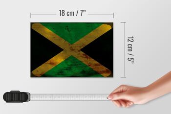 Panneau en bois drapeau Jamaïque 18x12 cm Drapeau de la Jamaïque décoration rouille 4