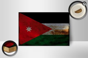 Panneau en bois drapeau Jordanie 18x12 cm Drapeau de la Jordanie décoration rouille 2