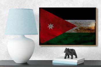 Panneau en bois drapeau Jordanie 18x12 cm Drapeau de la Jordanie décoration rouille 3
